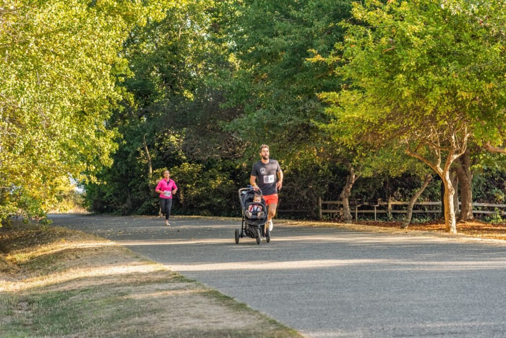 Jogging strollers handle rough paths but are best for babies with solid head control