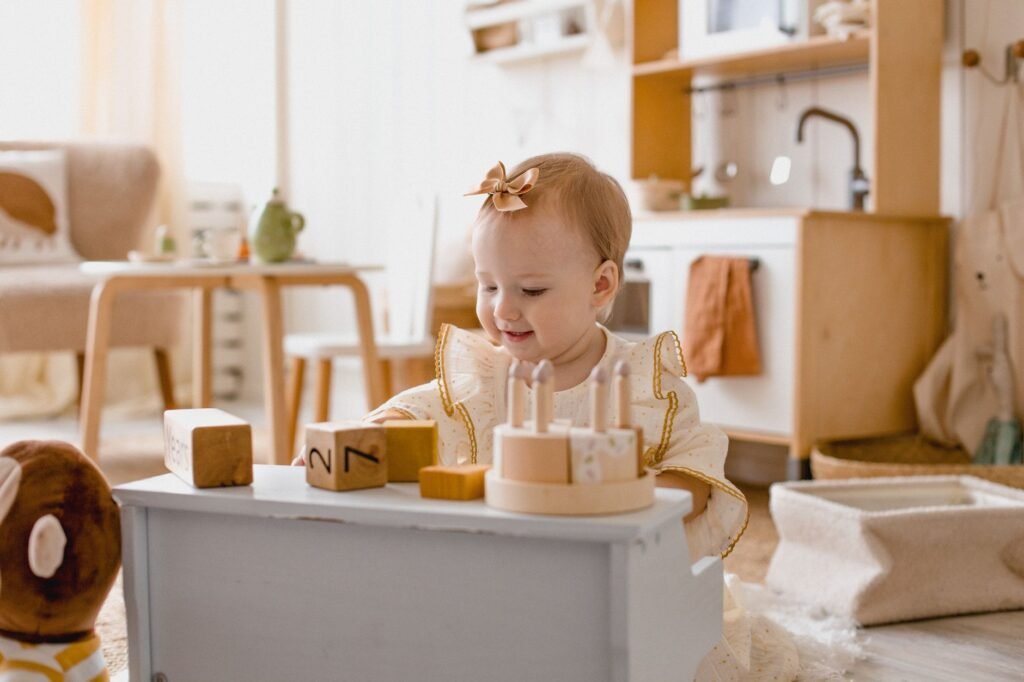 Simple, open-ended toys like blocks grow with children for years