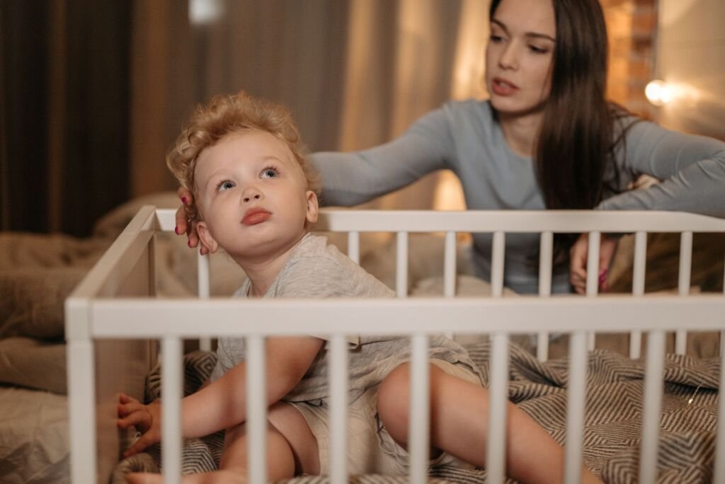 A calming bedtime routine for a baby with a parent reading a story