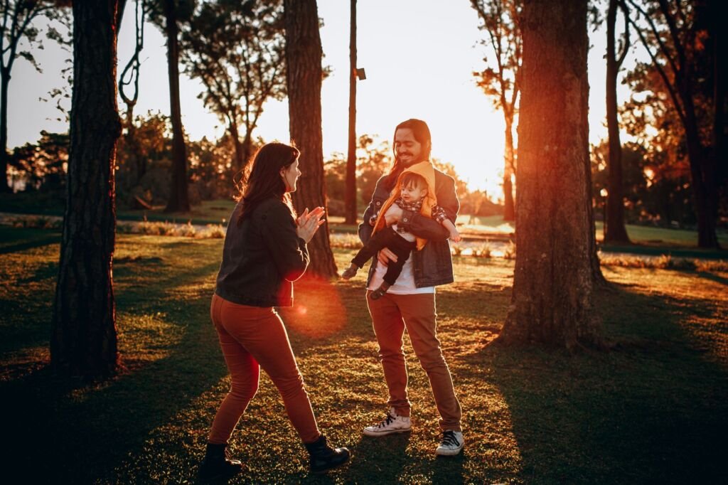 A joyful family enjoying a sunny day together, emphasizing the beauty of family life