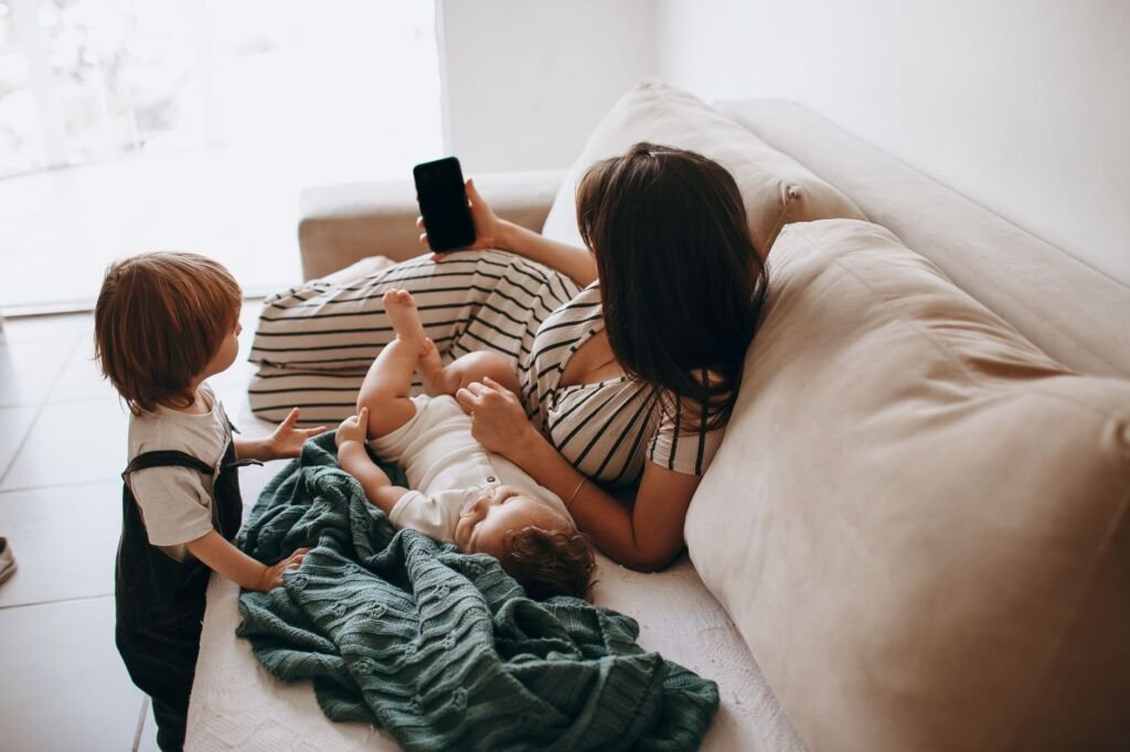 A parent enjoying a quiet moment in their cozy space