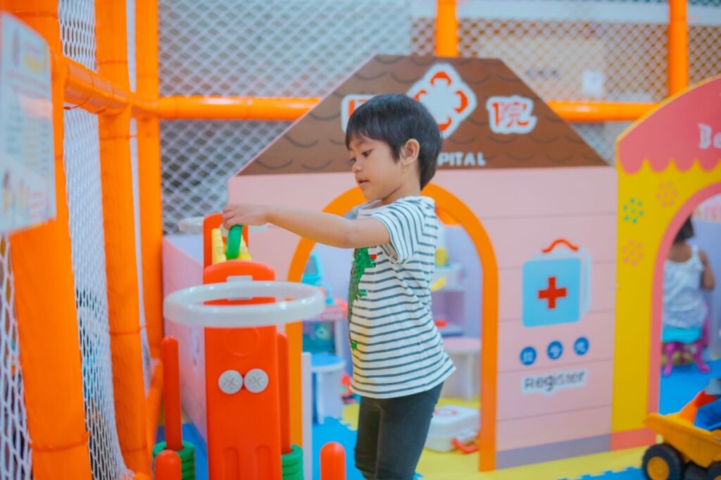 Children safely playing in a yard, showing importance of supervision