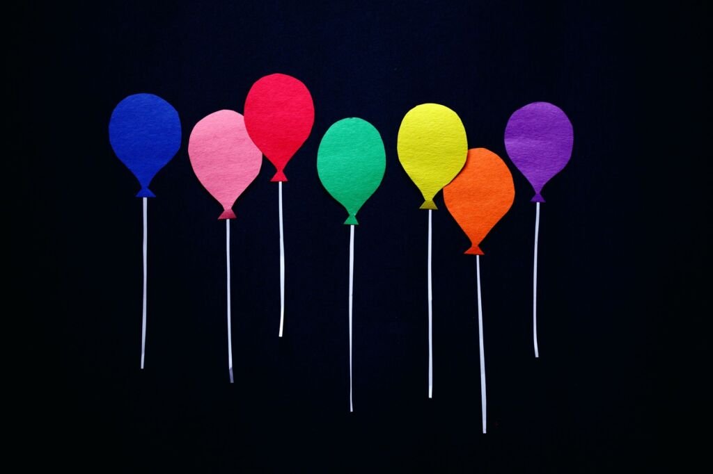 Colorful handmade decorations adding charm to the birthday party
