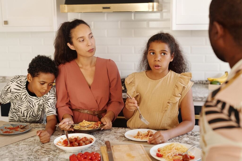 Cooking as a family encourages teamwork and healthy habits