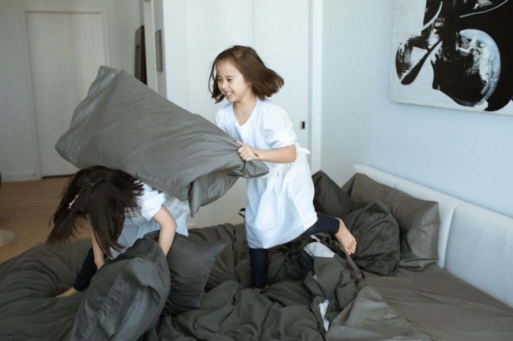 Older siblings bonding with their baby brother or sister